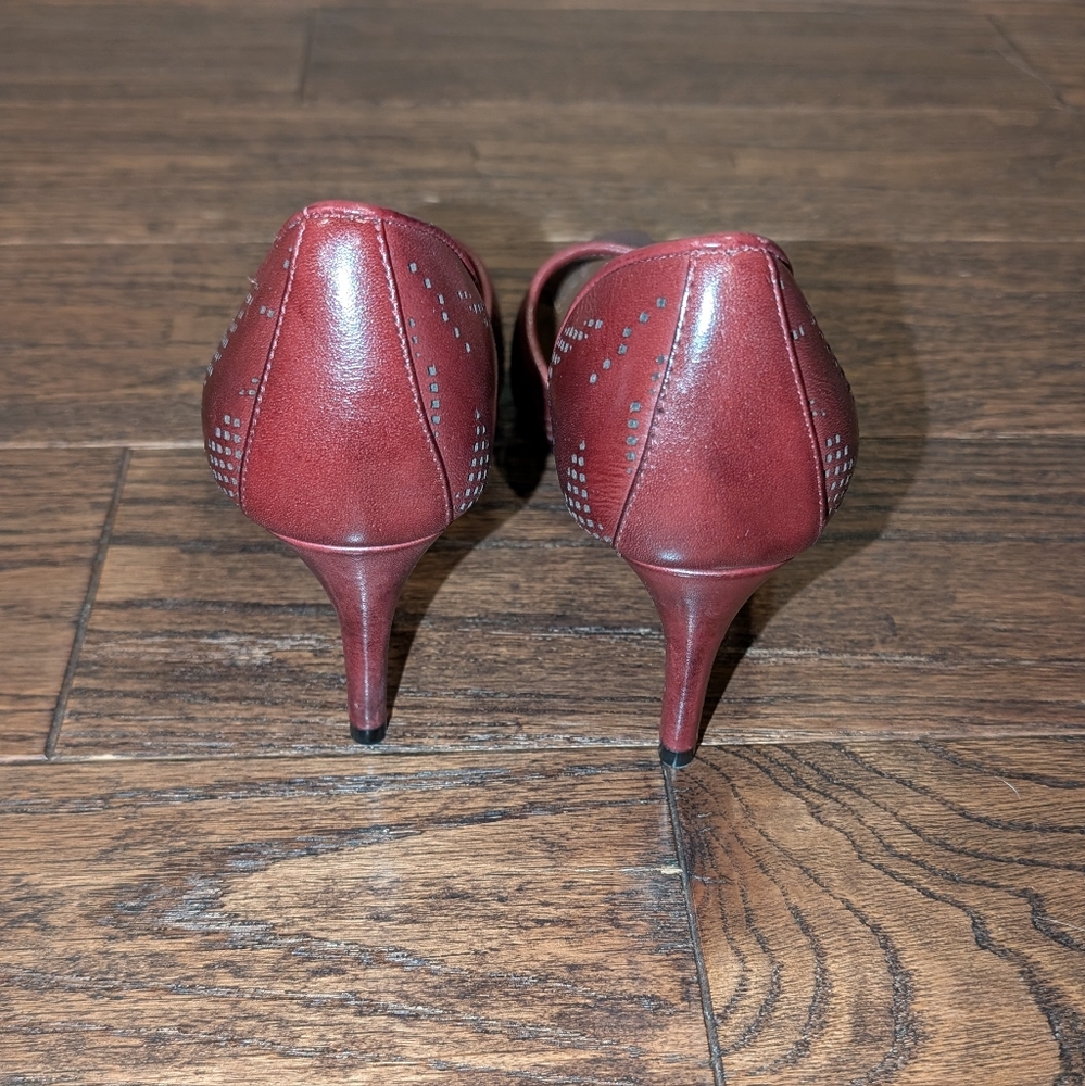 Cole Haan Grand Os Neara Burgundy Leather Pump Heel - Picture 4 of 8